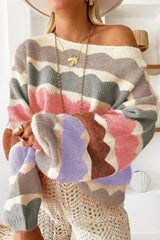 Boat Neck Long Sleeve Sweater - Trendsi - Flyclothing LLC
