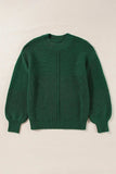 Round Neck Dropped Shoulder Sweater - Trendsi - Flyclothing LLC