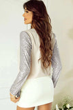 Sequin V-Neck Long Sleeve Blouse - Trendsi - Flyclothing LLC