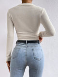 Round Neck Long Sleeve T-Shirt - Trendsi