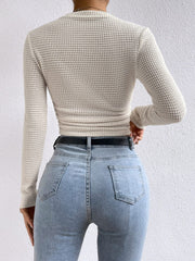 Round Neck Long Sleeve T-Shirt - Trendsi
