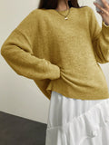 Full Size Cozy Knit Round Neck Oversized Sweater Plus Size - Trendsi - Flyclothing LLC
