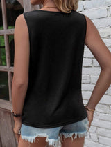 Cutout Twisted Round Neck Tank - Trendsi - Flyclothing LLC