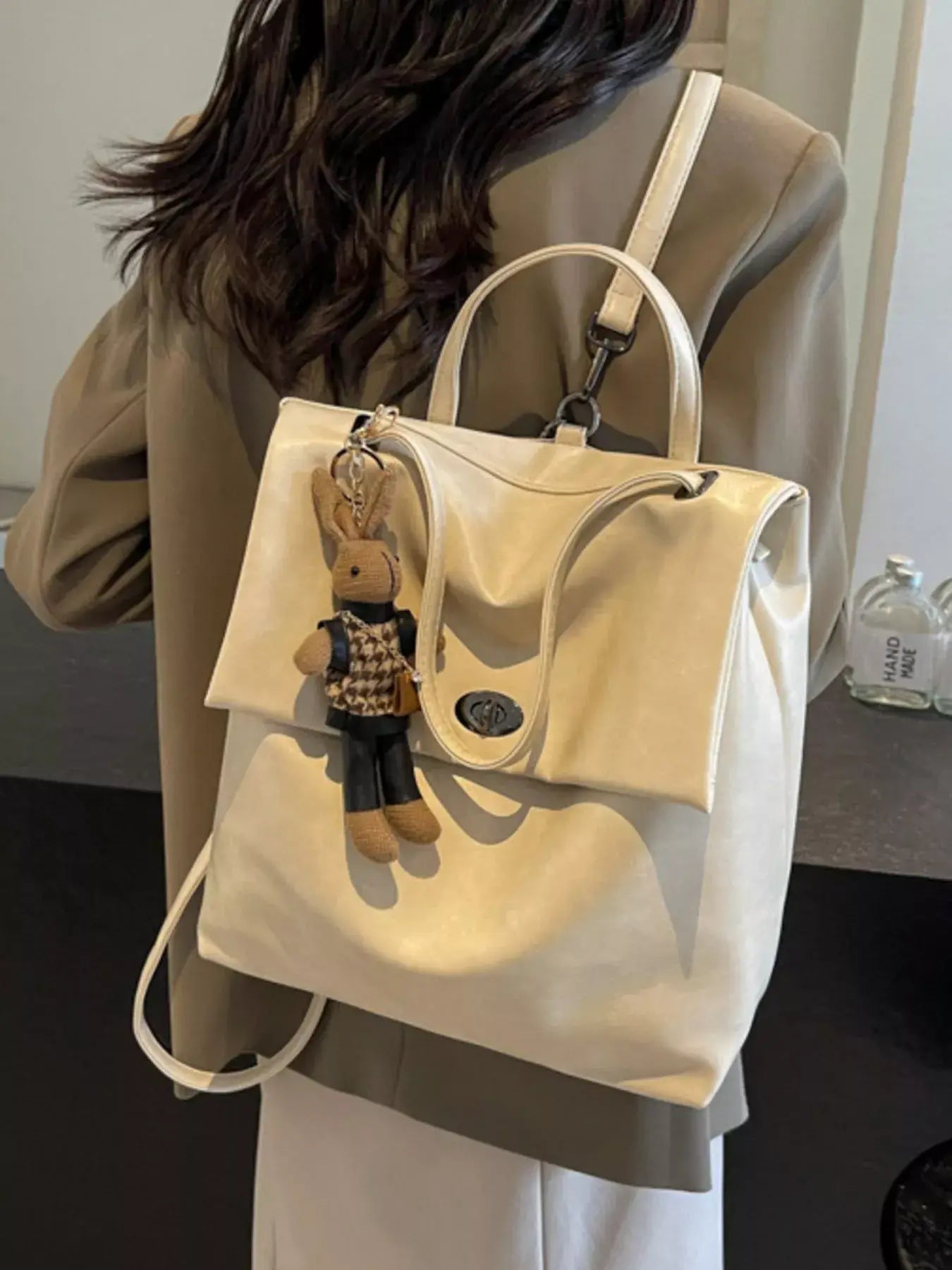 Leather Flap Backpack Bag - Trendsi - Flyclothing LLC