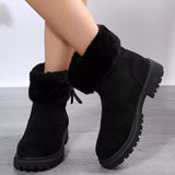 Side Zipper Fuzzy Boots - Trendsi - Flyclothing LLC