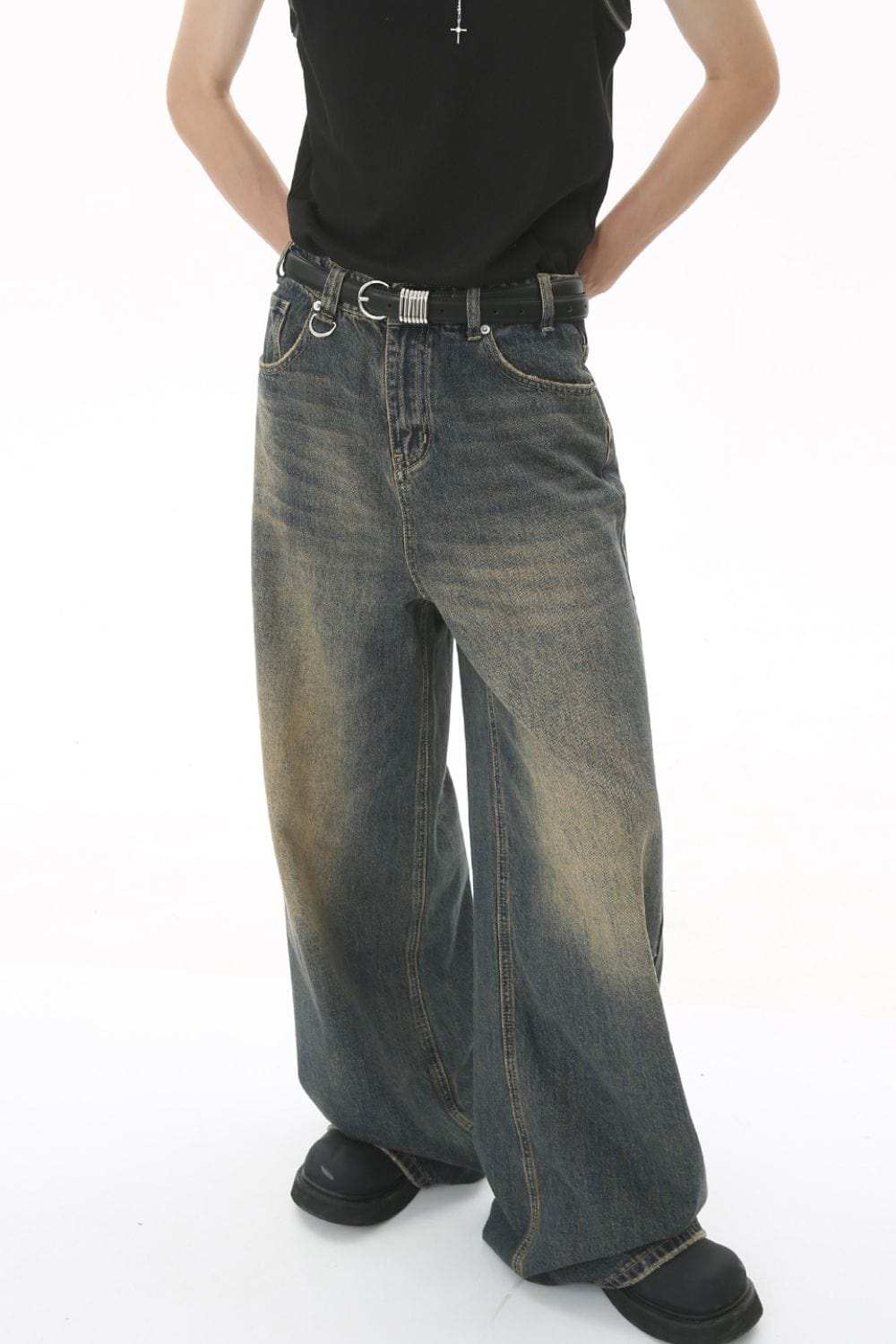 Men's Wide Leg Jeans with Pockets - Trendsi - Flyclothing LLC