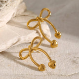 Stainless Steel Bow Earrings - Trendsi