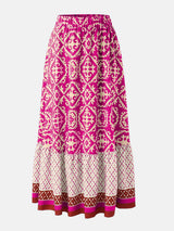 Geometric Elastic Waist Maxi Skirt - Trendsi - Flyclothing LLC