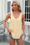 Eyelet Scoop Neck Wide Strap Tank - Trendsi - Flyclothing LLC