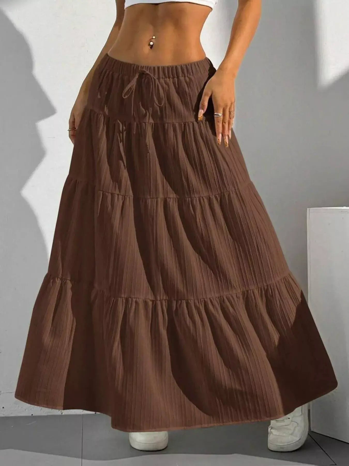 Flowy Tiered Maxi Skirt - Trendsi - Flyclothing LLC