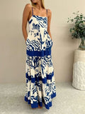 Printed Square Neck Maxi Cami Dress - Trendsi