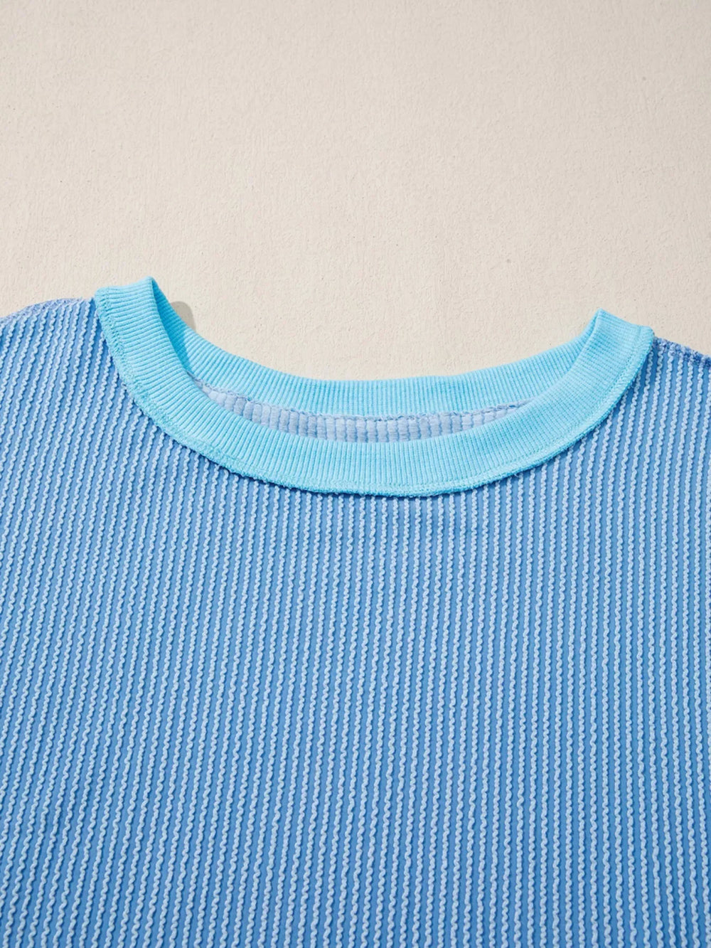 Twisted Rib Uneven Hem Drop Shoulder Loose Knit Top - Trendsi - Flyclothing LLC