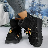 Lace-Up Platform Winter Boots - Trendsi - Flyclothing LLC