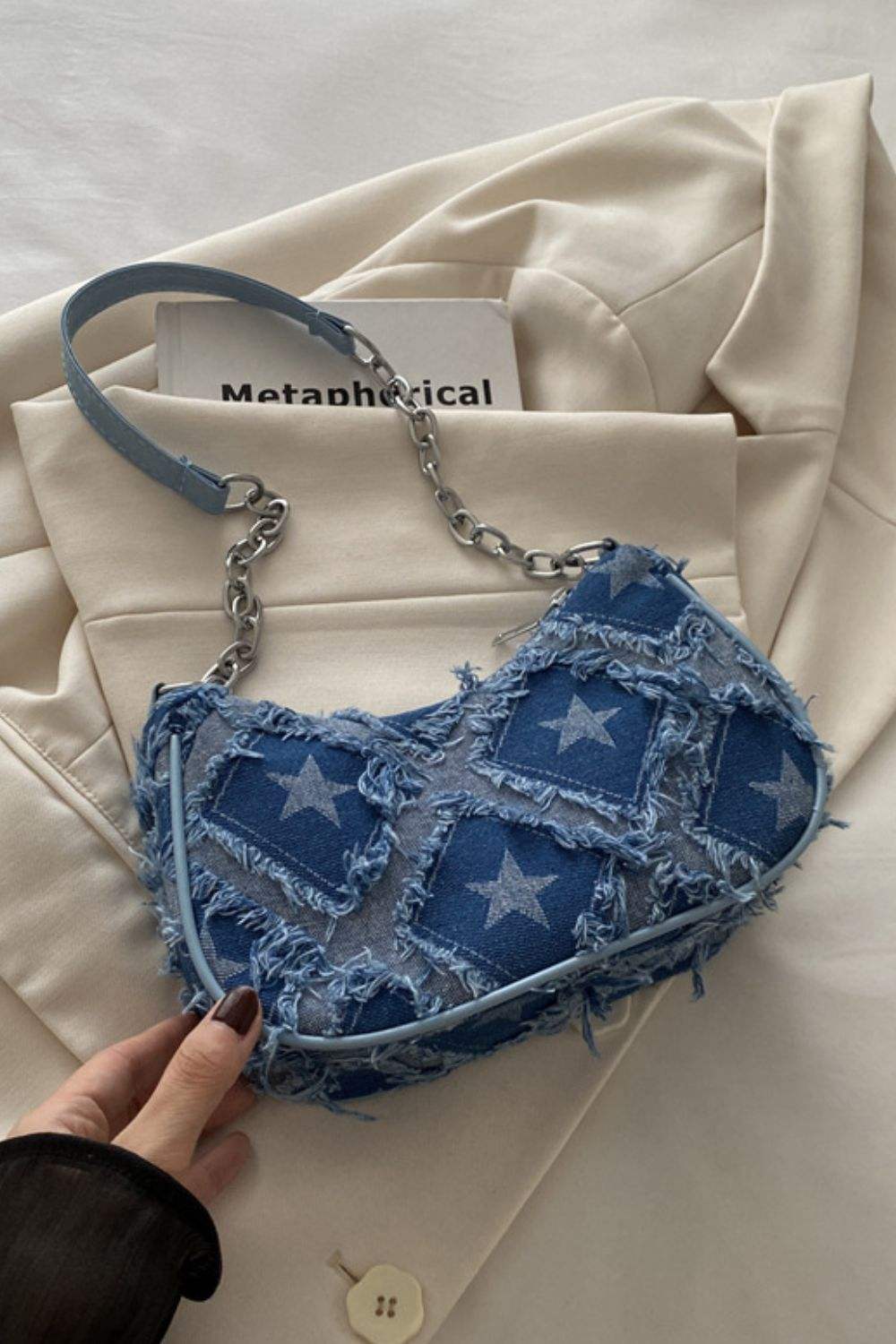 Fringe Star Print Shoulder Bag - Trendsi - Flyclothing LLC