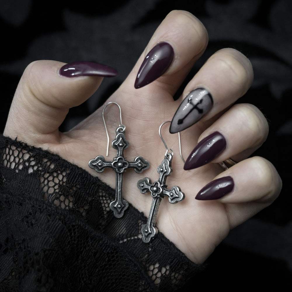 Gothic Devotion Crosses Earrings - Alchemy of England - Flyclothing LLC