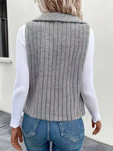 Cozy Fleece Open Front Vest Coat - Trendsi - Flyclothing LLC
