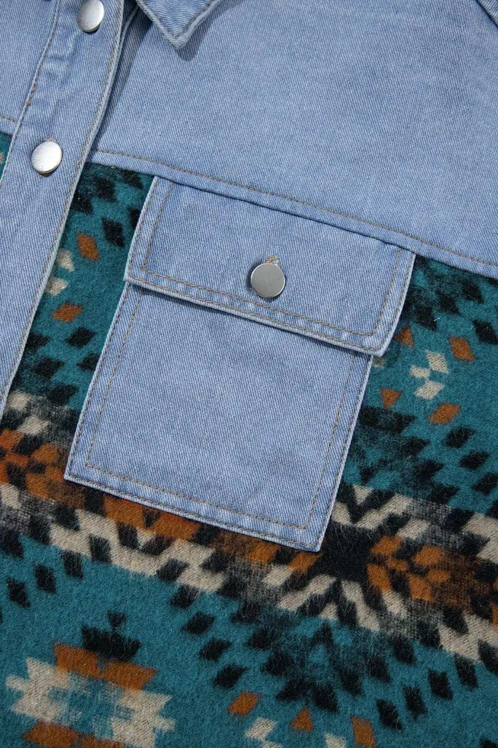 Pocketed Button Up Long Sleeve Denim Jacket - Trendsi - Flyclothing LLC