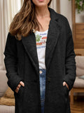 Full Size One Button Long Sleeve Longline Plush Coat - Trendsi - Flyclothing LLC