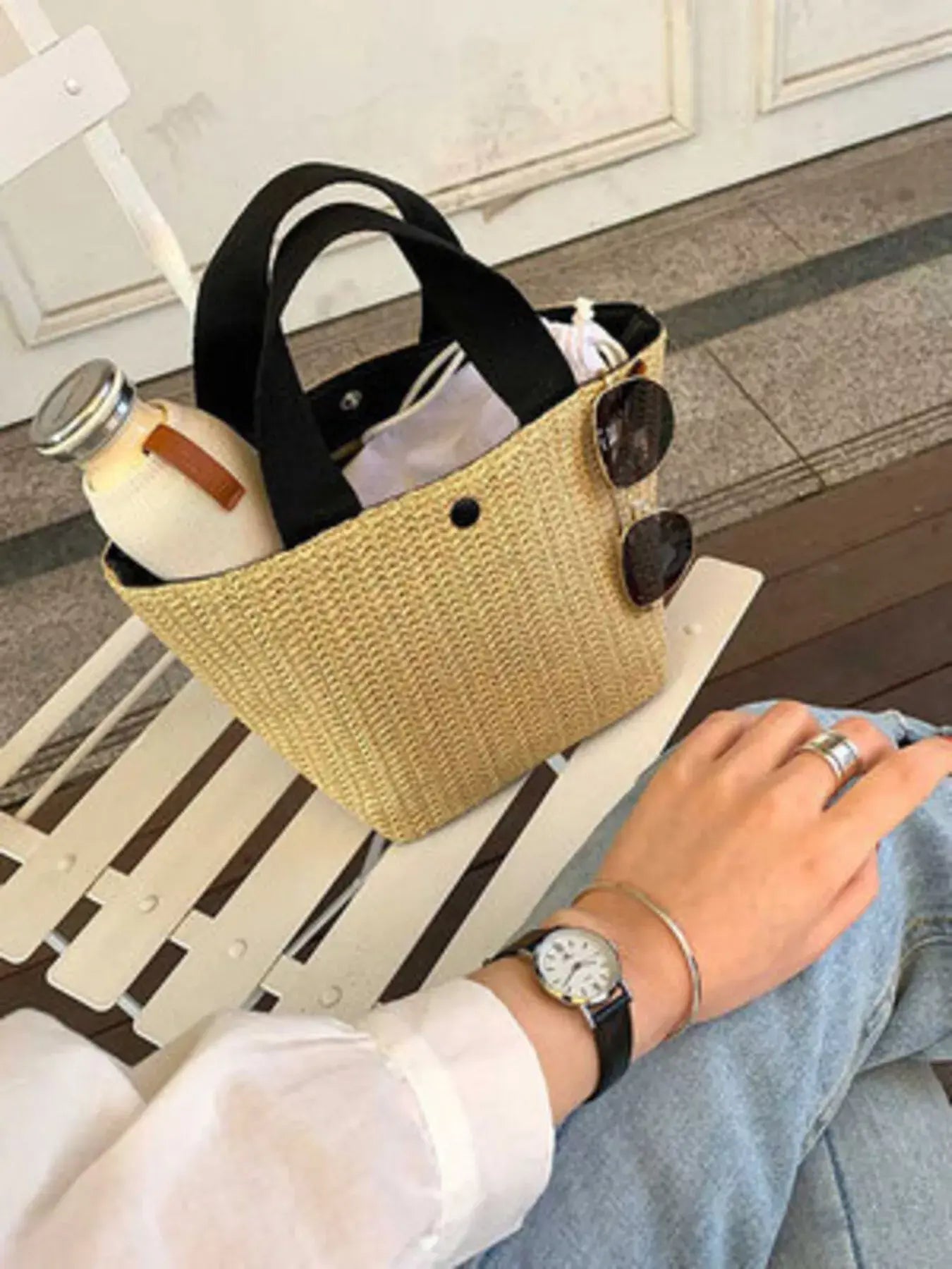 Woven Straw Tote Bag - Trendsi - Flyclothing LLC