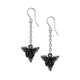 Black Rose Dropper Earrings - Alchemy of England - Flyclothing LLC