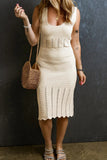 Scoop Neck Wide Strap Knit Dress - Trendsi