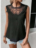 Lace Eyelet Sleeveless Top - Trendsi - Flyclothing LLC