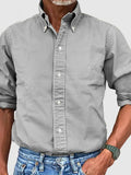 Men's Full Size Collared Neck Button Down Shirt Plus Size - Trendsi - Flyclothing LLC
