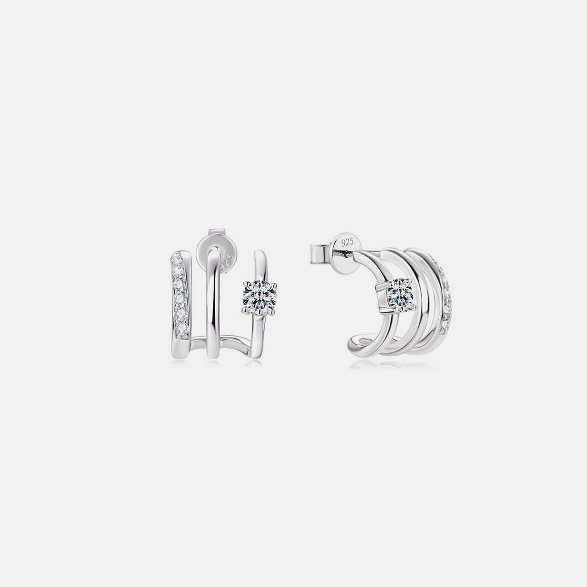 Moissanite 925 Sterling Silver Earrings - Trendsi - Flyclothing LLC