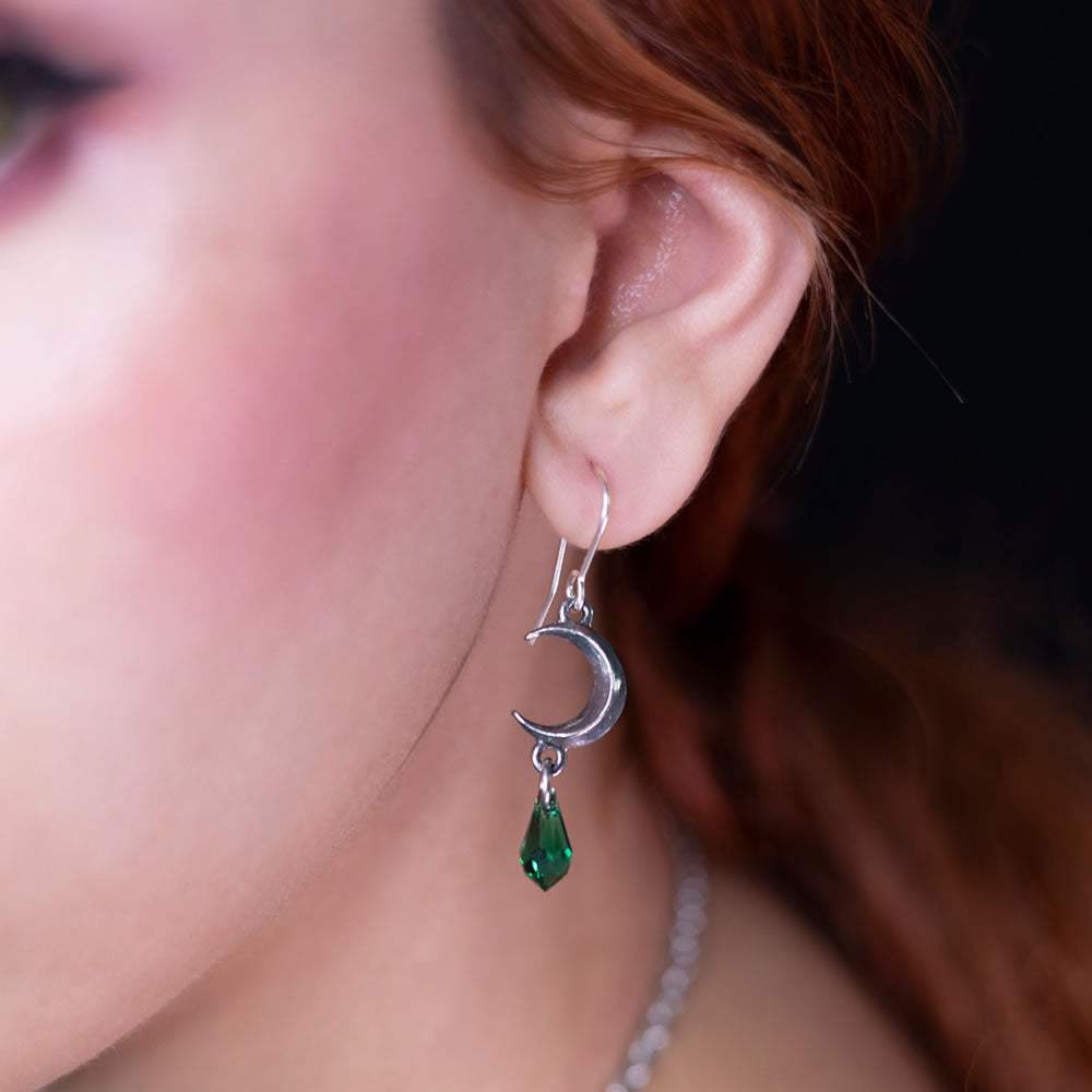 Tears of the Moon Green Earrings - Alchemy of England - Flyclothing LLC