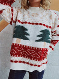 Christmas Tree Mock Neck Long Sleeve Sweater - Trendsi - Flyclothing LLC