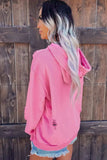 Distressed Drawstring Long Sleeve Hoodie - Trendsi - Flyclothing LLC