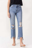 Lovervet High Rise Distressed Straight Jeans - Trendsi - Flyclothing LLC