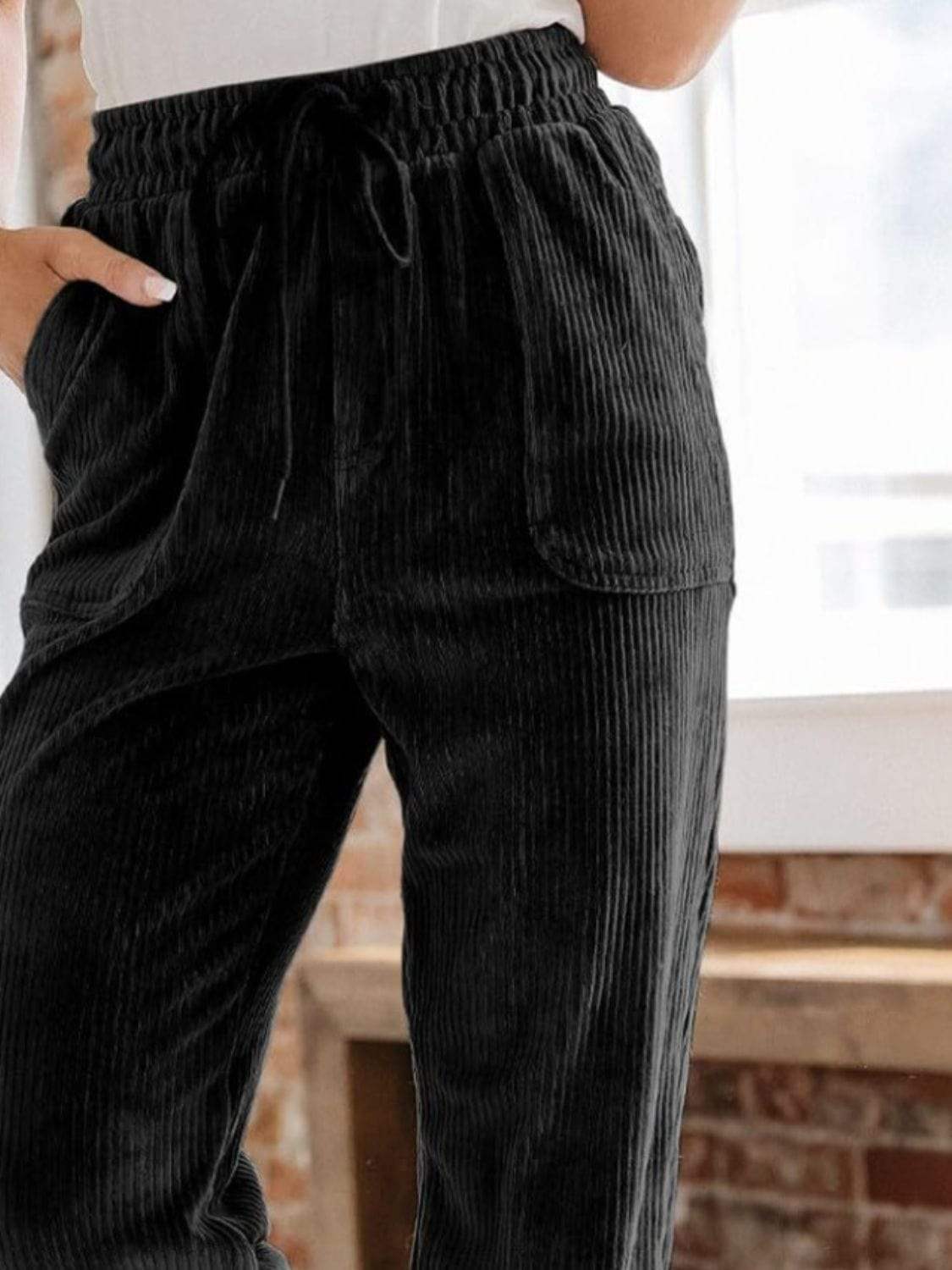 Drawstring Pants with Pockets - Trendsi - Flyclothing LLC