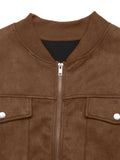 Zip Up Dropped Shoulder Jacket - Trendsi - Flyclothing LLC