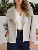One Button Long Sleeve Outerwear - Trendsi - Flyclothing LLC