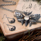 Lunar Moth Dropper Earrings