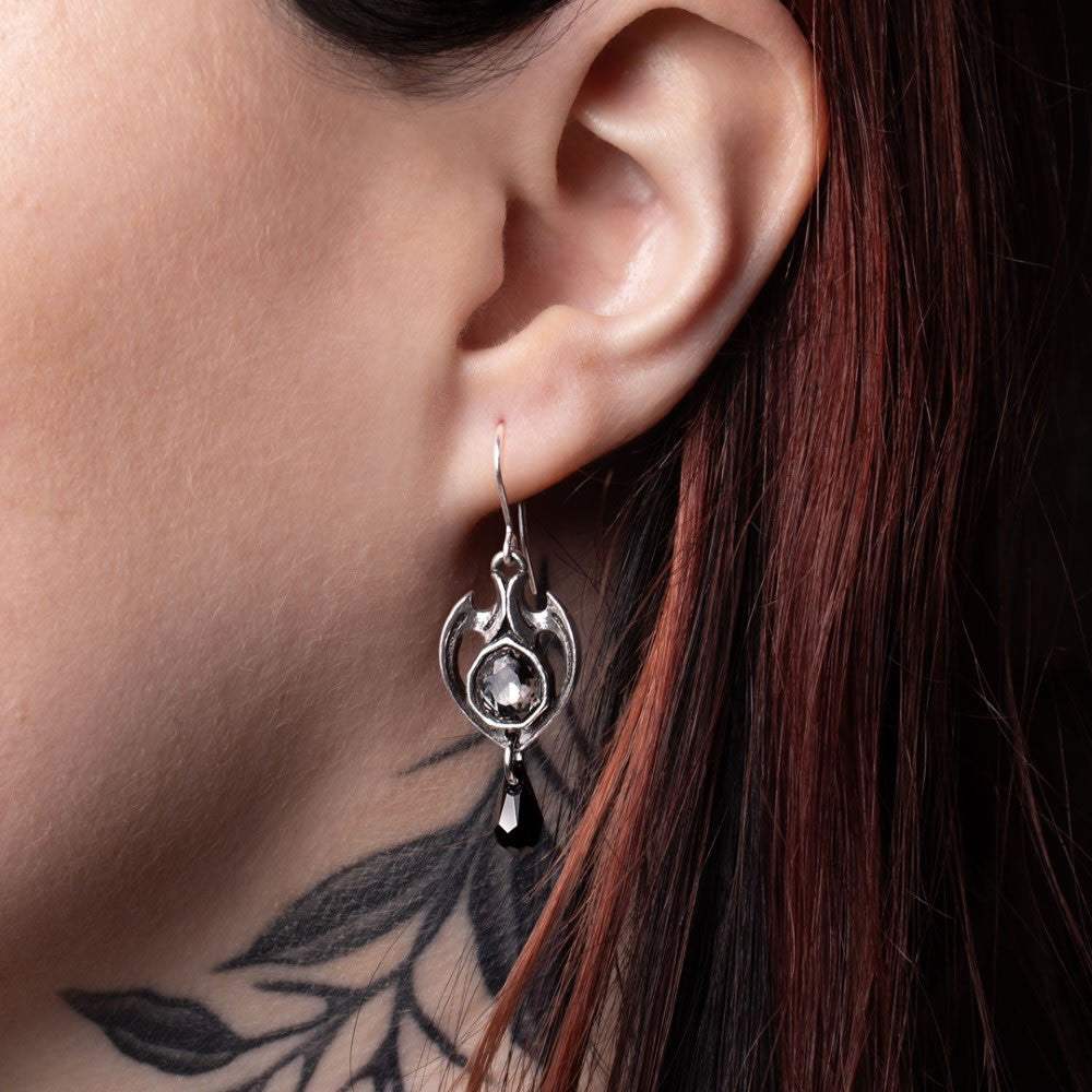 Midnight Memorial Dropper Earrings - Alchemy of England - Flyclothing LLC