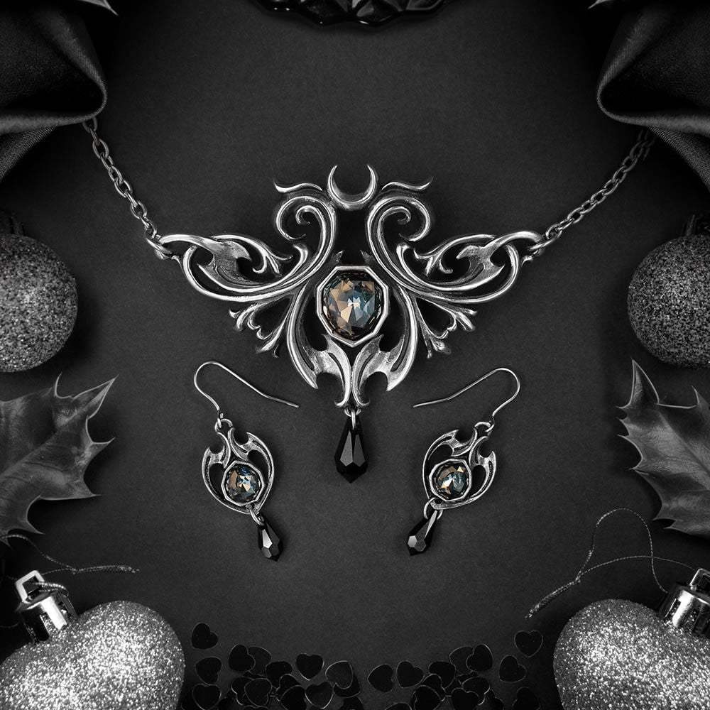Midnight Memorial Dropper Earrings - Alchemy of England - Flyclothing LLC