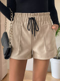 Perfee Frill Drawstring Shorts with Pockets - Trendsi