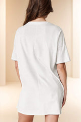 Round Neck Short Sleeve T-Shirt - Trendsi - Flyclothing LLC