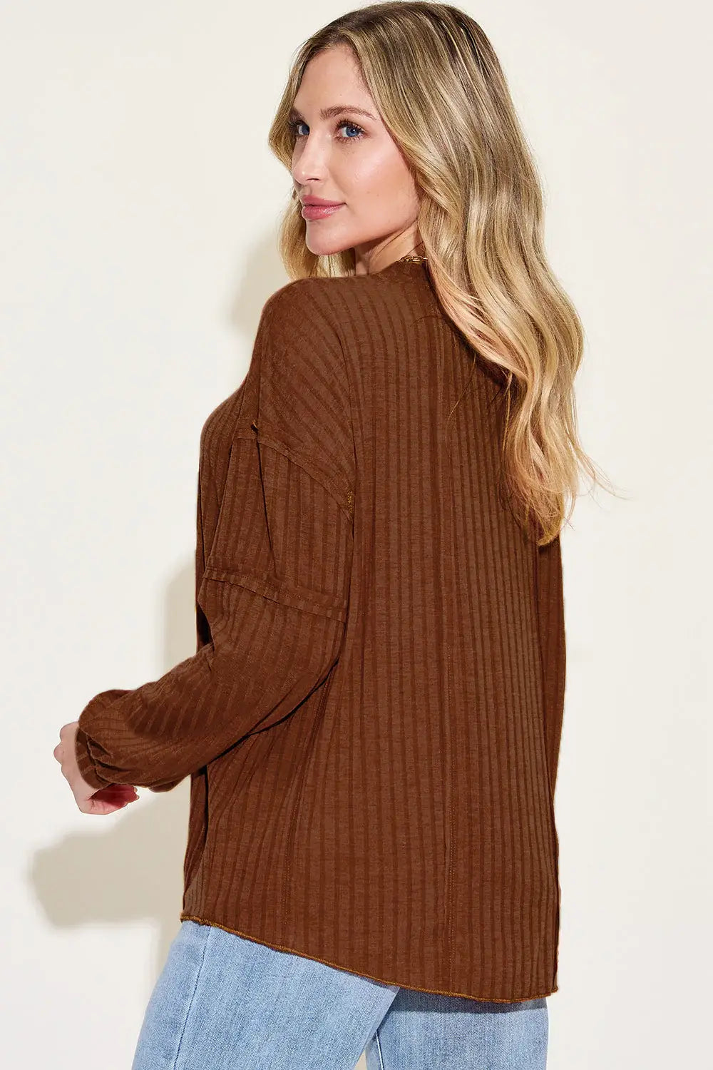 Basic Bae Full Size Ribbed Round Neck Long Sleeve T-Shirt - ShopBasicbae - Flyclothing LLC