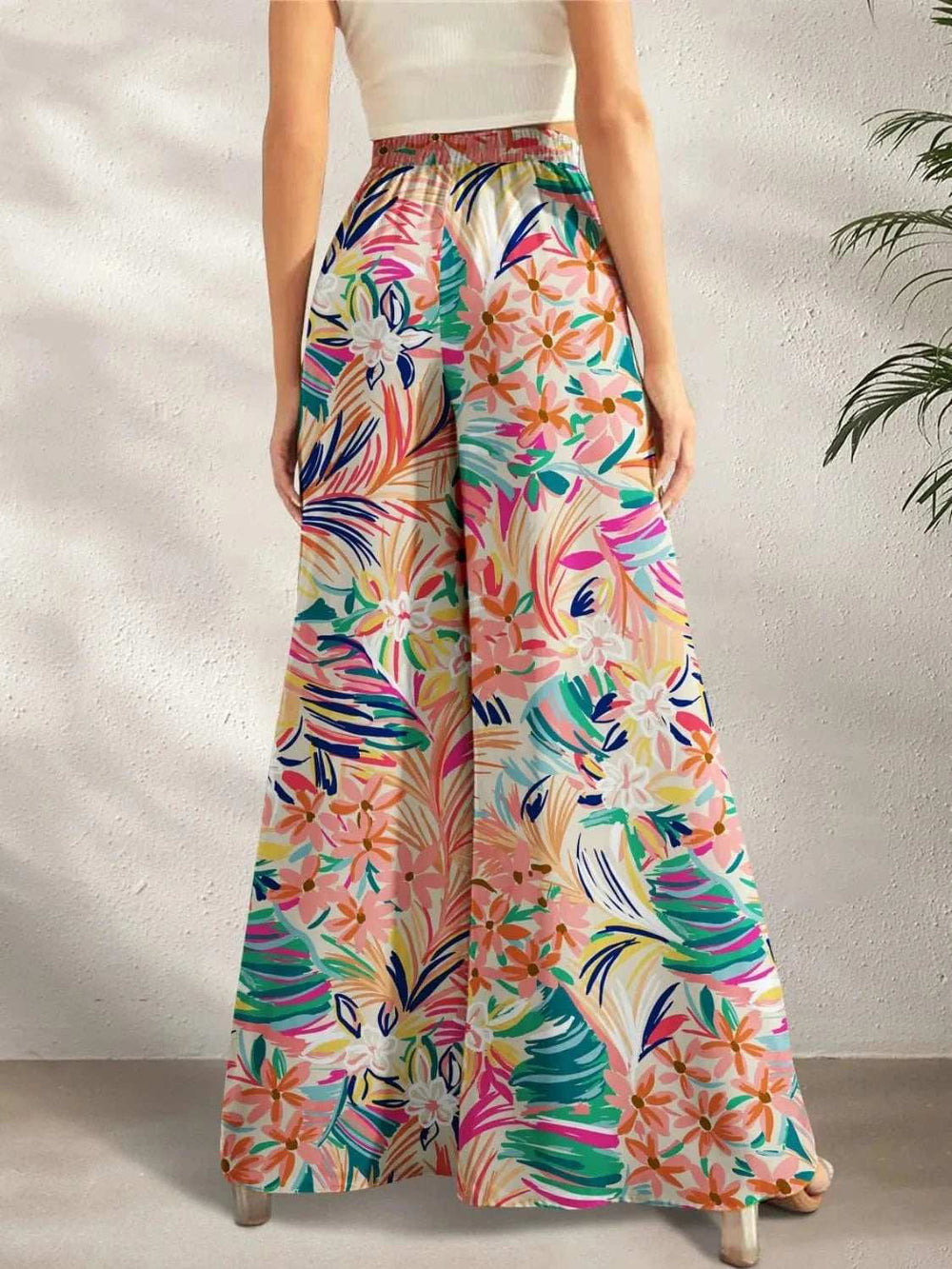 Printed Wide Leg Pants - Trendsi - Flyclothing LLC