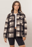 HYFVE Plaid Button Up Boucle Jacket - Trendsi