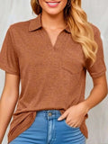 Johnny Collar Short Sleeve Top - Trendsi - Flyclothing LLC
