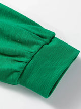 Solid Color Button V Neck Long Sleeve Top - Trendsi - Flyclothing LLC