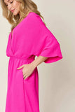 Double Take Full Size Surplice Wide Leg Jumpsuit with Pockets - Trendsi - Flyclothing LLC