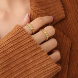 Titanium Steel Gold-Plated Ring - Trendsi - Flyclothing LLC