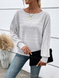 Full Size Round Neck Long Sleeve Top - Trendsi - Flyclothing LLC