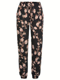 Drawstring Flower Pants with Pockets - Trendsi