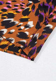 Leopard Notched Short Sleeve Blouse - Trendsi - Flyclothing LLC